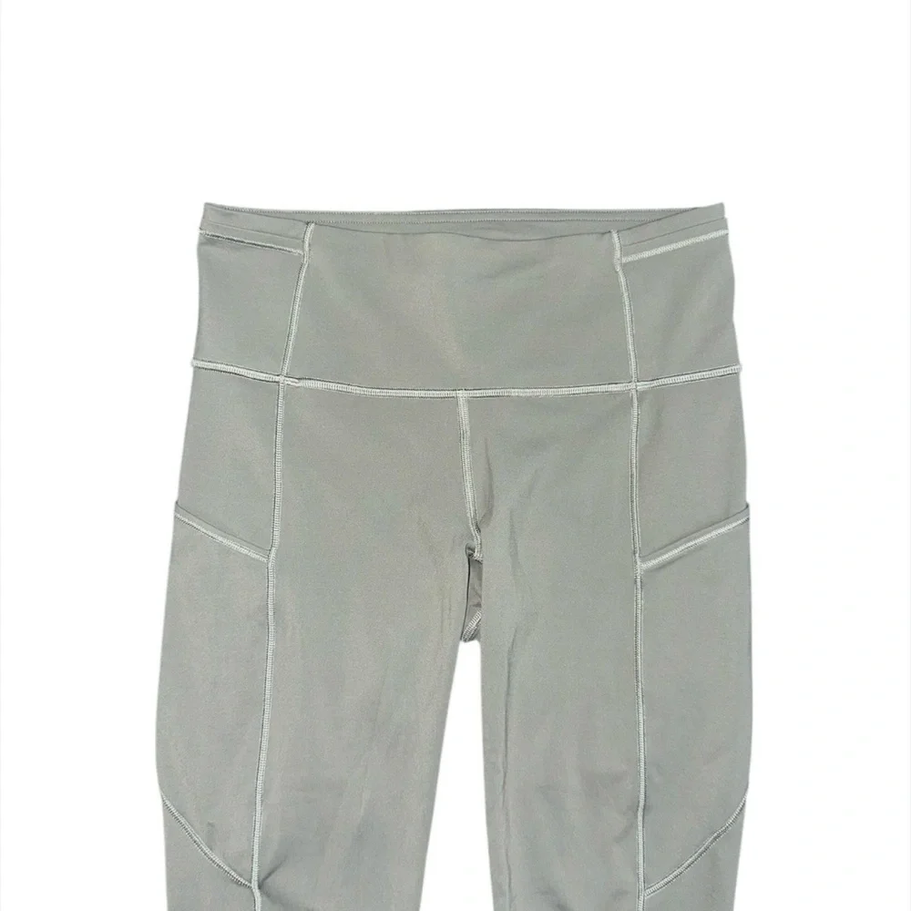 Lululemon Fast & Free Crop II 19” Nulux Grey Sage High Rise Running Leggings 6